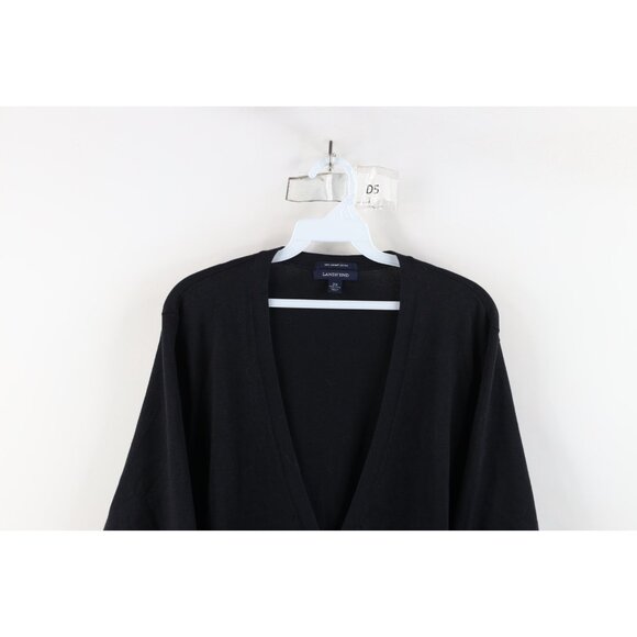 Vtg Lands End Womens 2XL Faded Supima Cotton Knit 3/4 Sleeve Cardigan Sweater - Picture 2 of 12